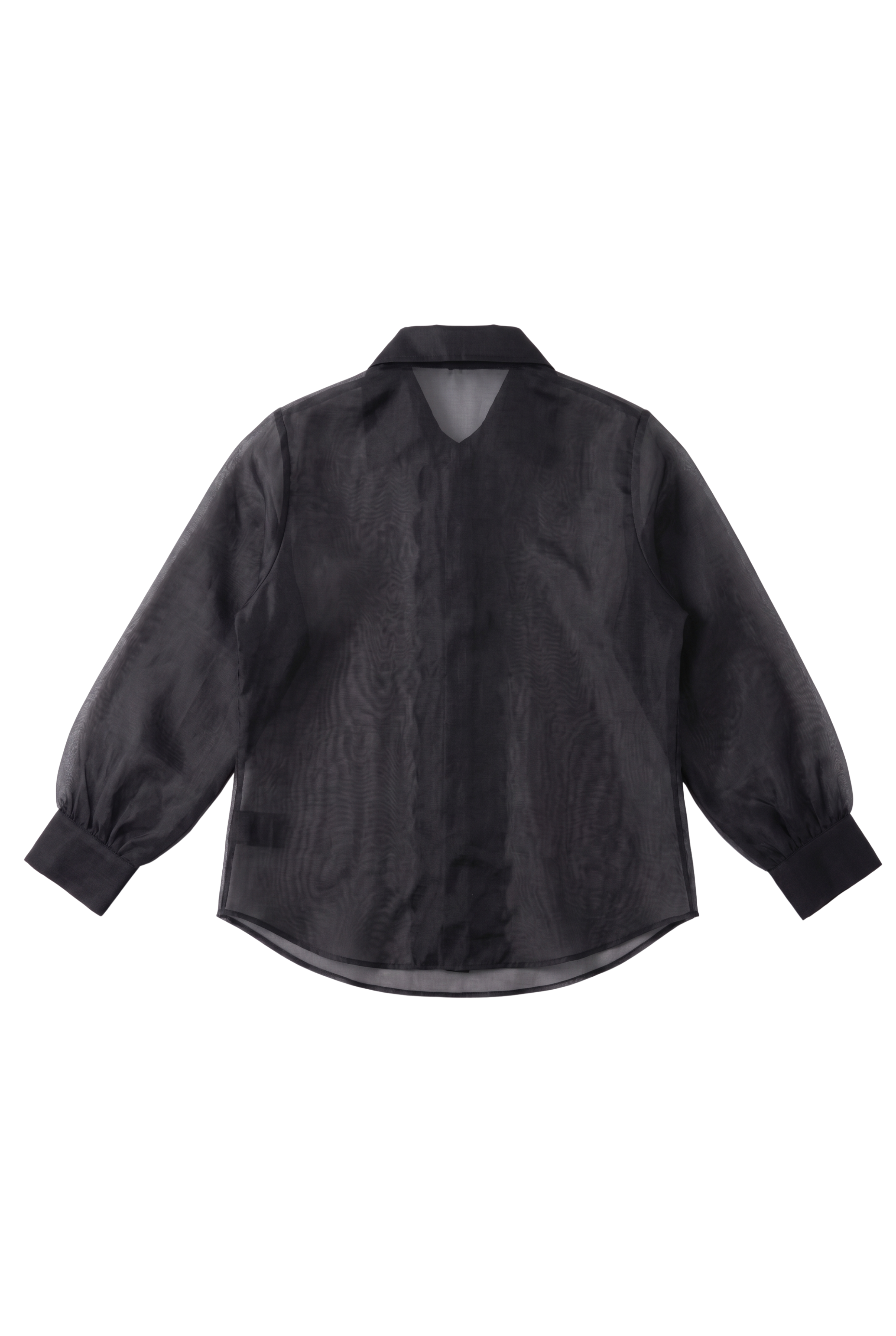 The Black Noir Scallop Organza Shirt