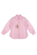 The Baby Pink Sunflower Pure Organza Shirt