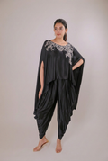 Midnight Onyx Satin Dhoti Set