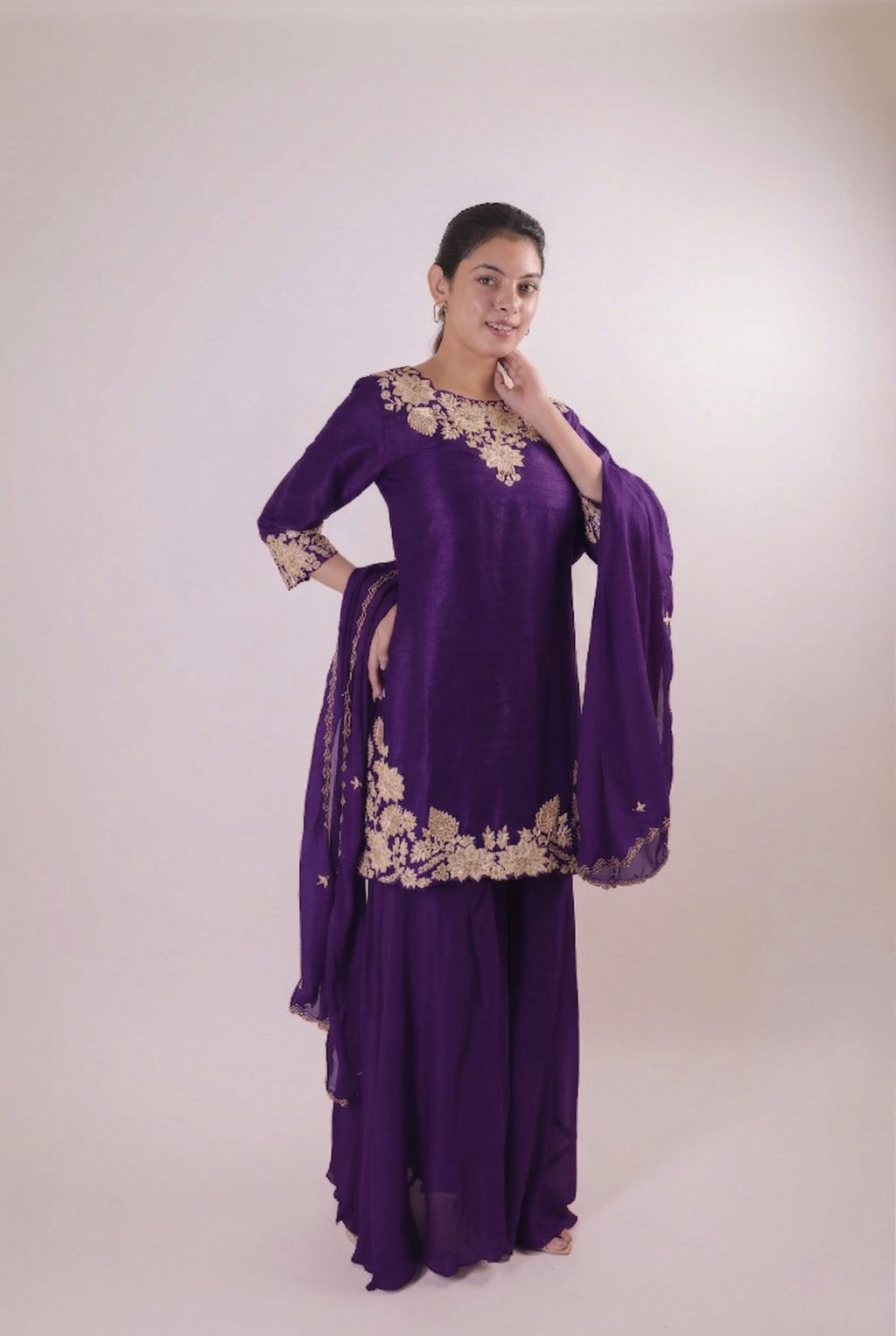 The Majestic Plum Hand-Embroidered Set
