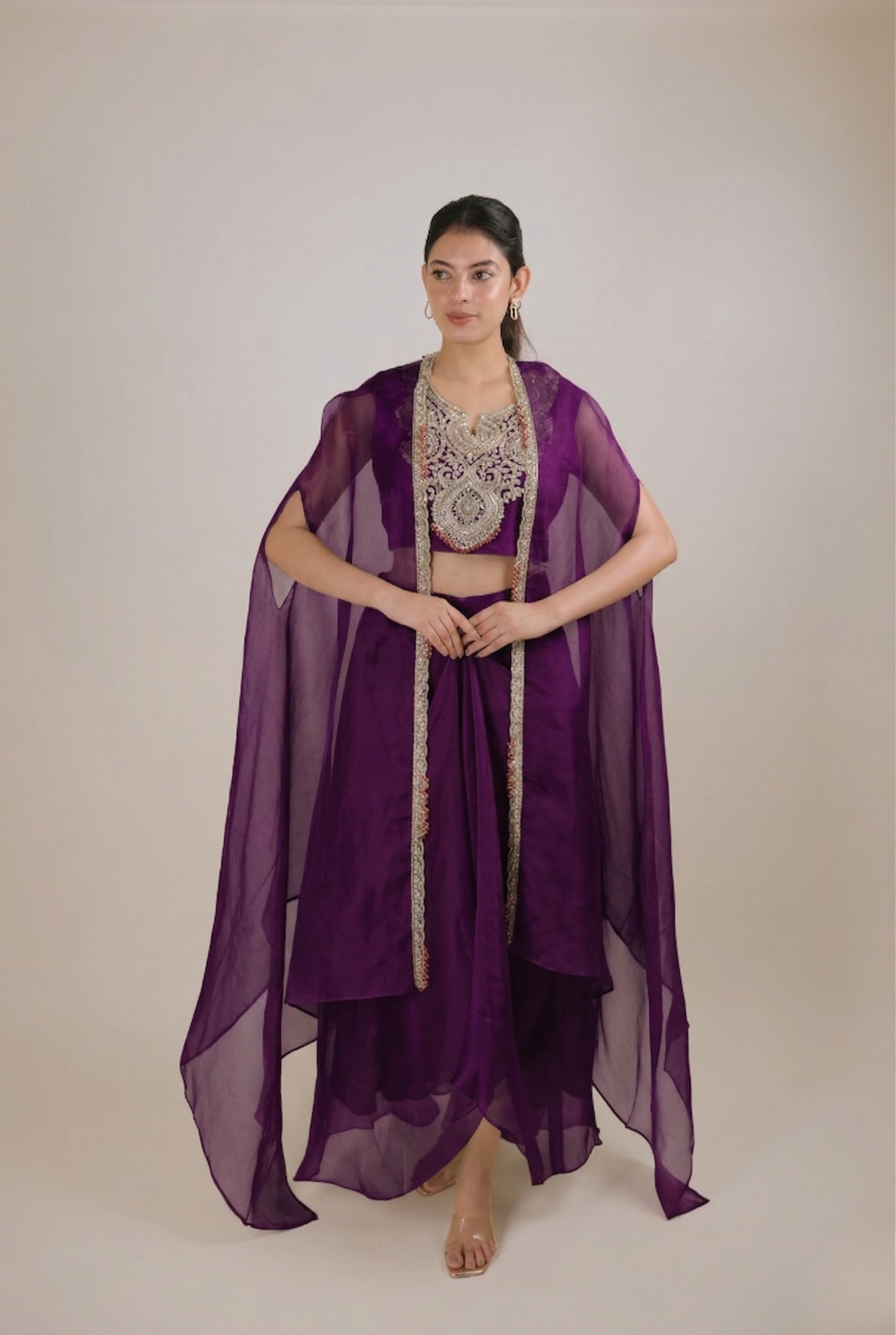 The Midnight Orchid Cape Set