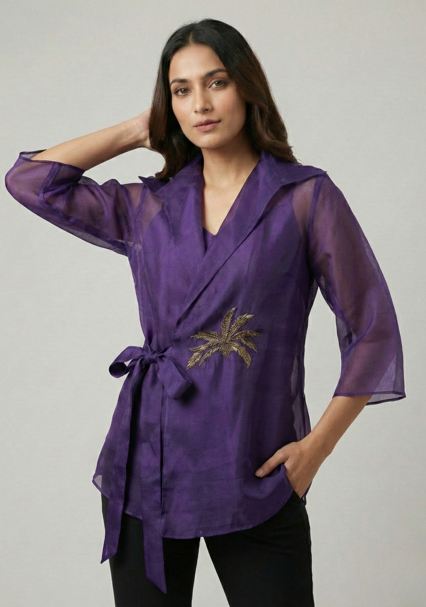 Amethyst Organza Wrap Shirt