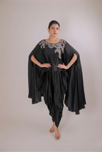 Midnight Onyx Satin Dhoti Set