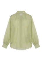 The Lime Green Hand-Embroidered Organza Shirt