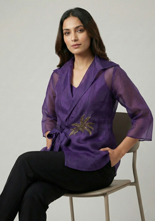 Amethyst Organza Wrap Shirt