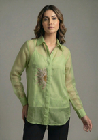 The Sprout Green Pure Organza Shirt