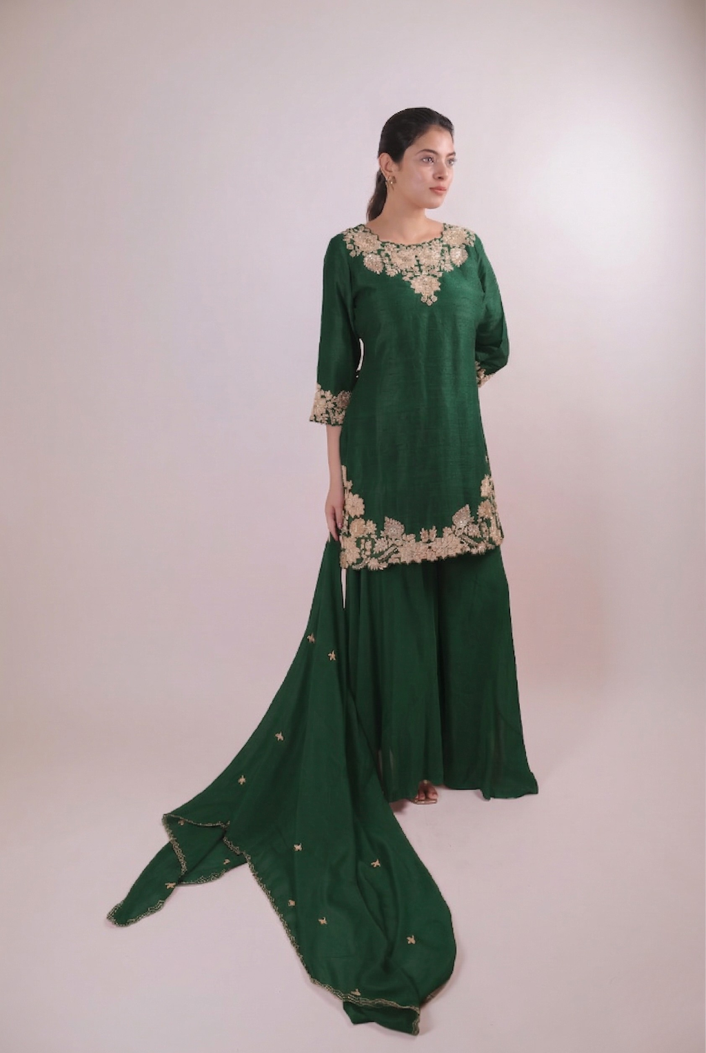 The Emerald Oasis Hand-Embroidered Set