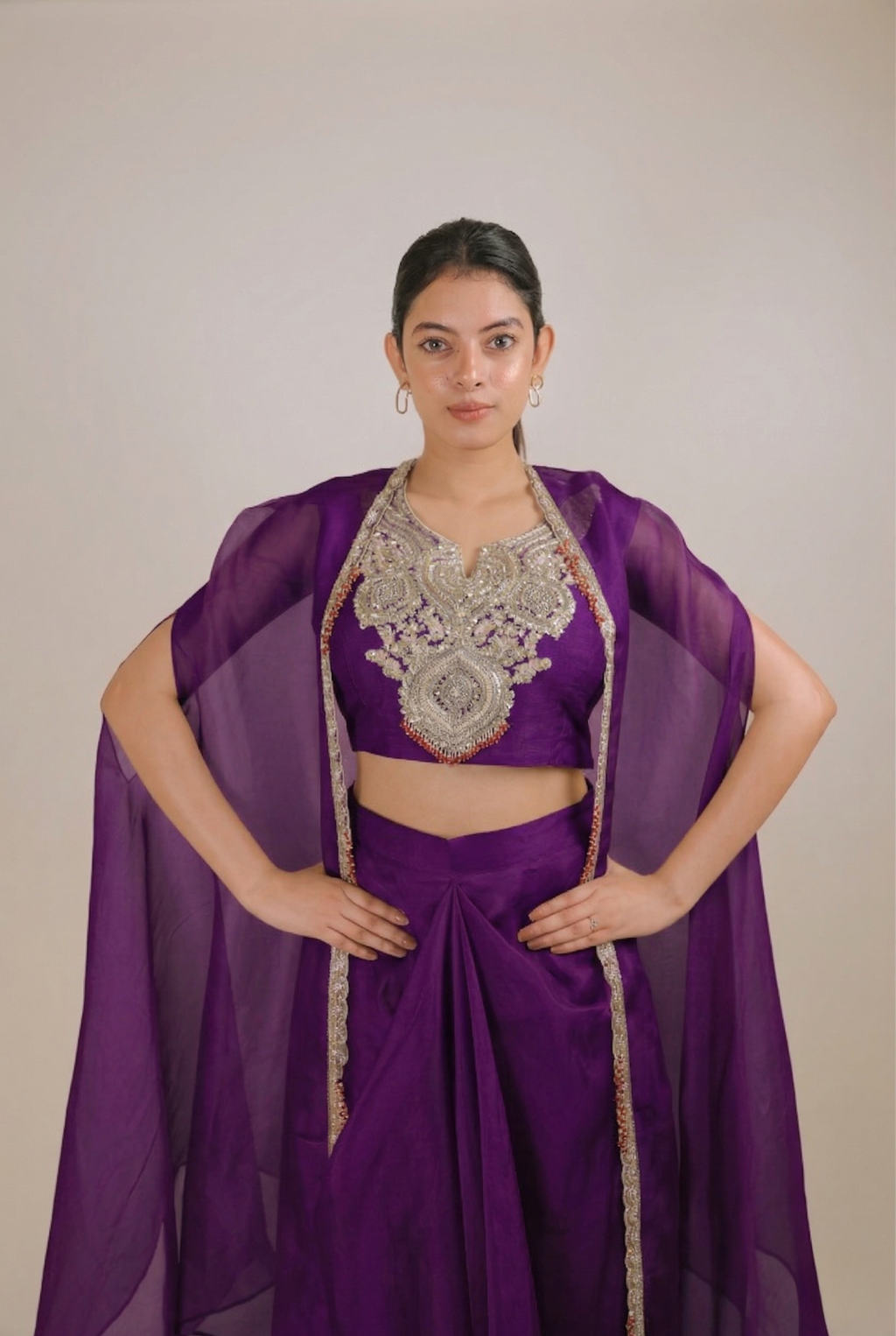 The Midnight Orchid Cape Set