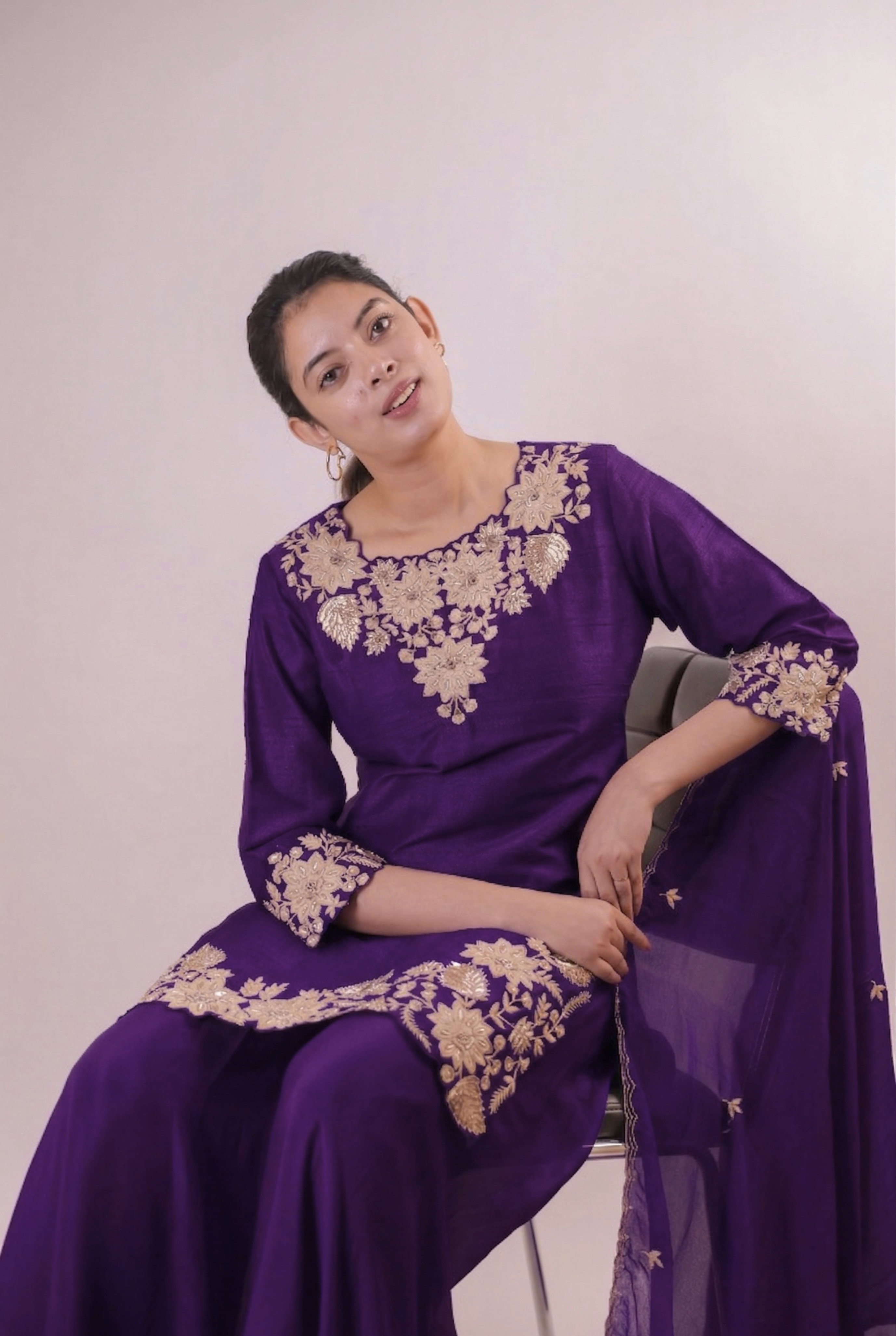 The Majestic Plum Hand-Embroidered Set