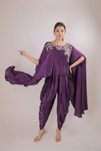 Amethyst Regal Satin Dhoti Set