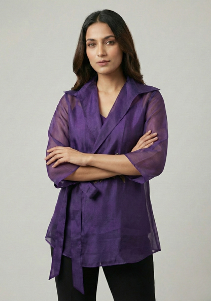 Amethyst Organza Wrap Shirt