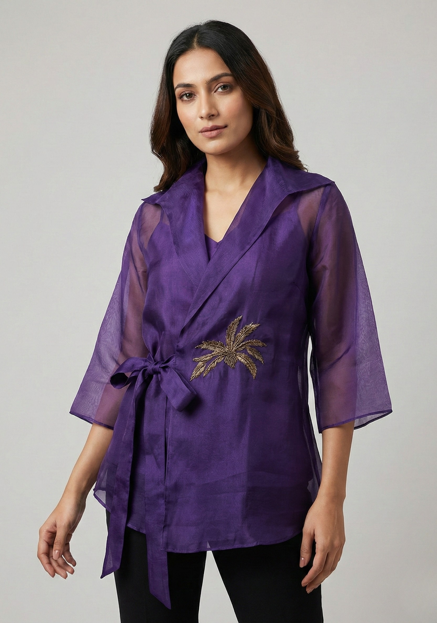 Amethyst Organza Wrap Shirt