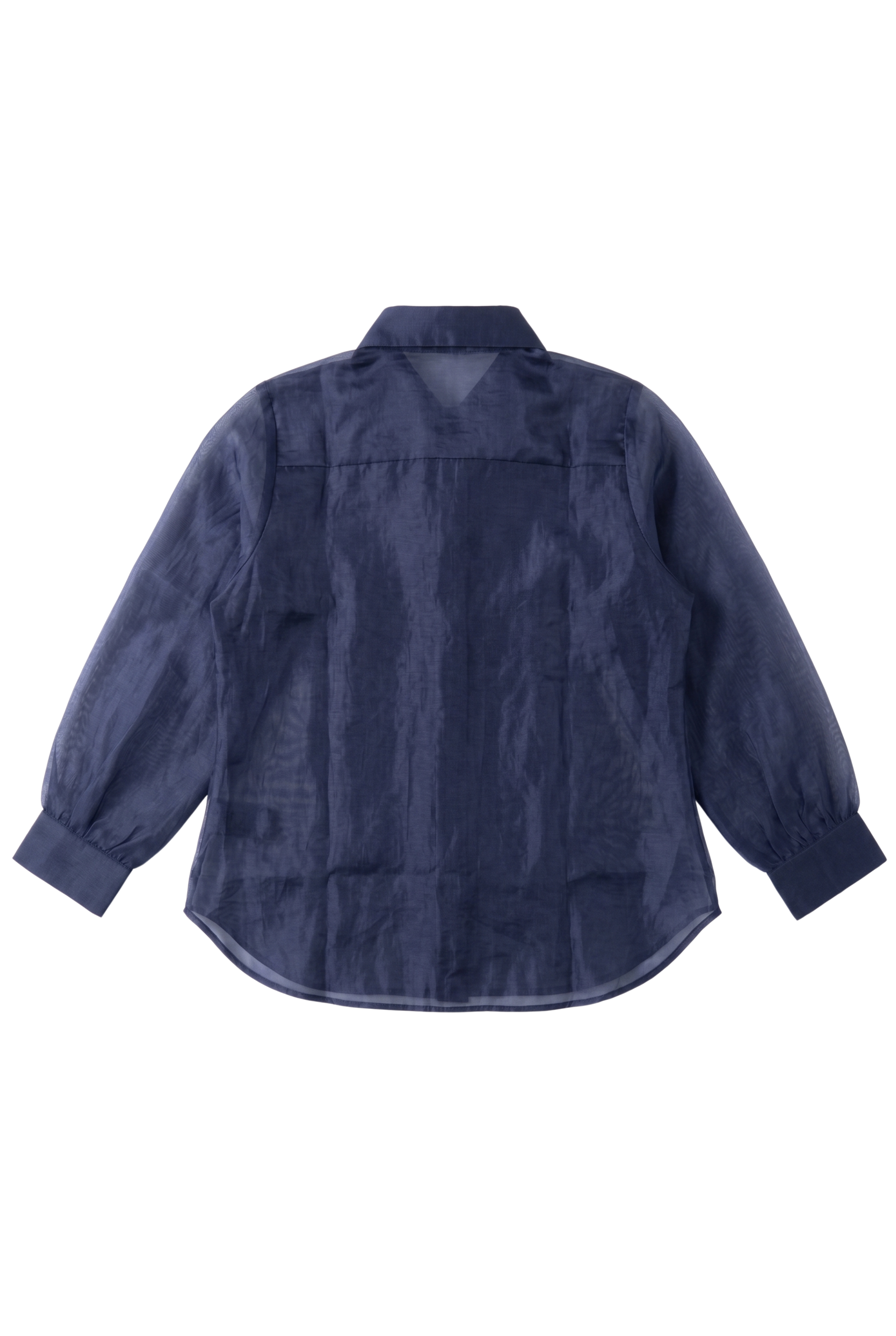 The Metallic Blue Sunflower Pure Organza Shirt