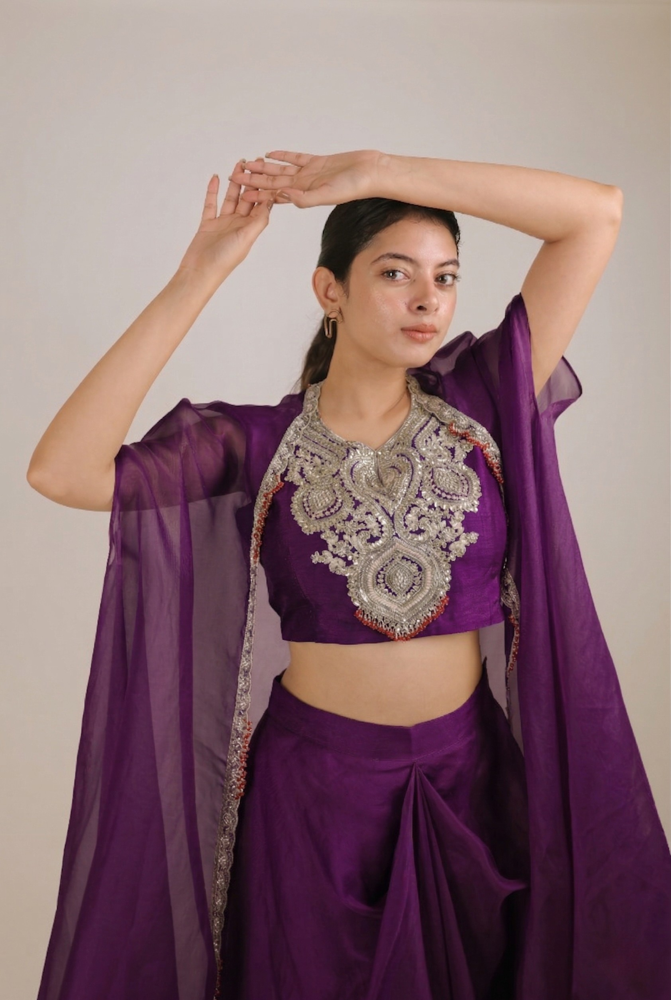The Midnight Orchid Cape Set
