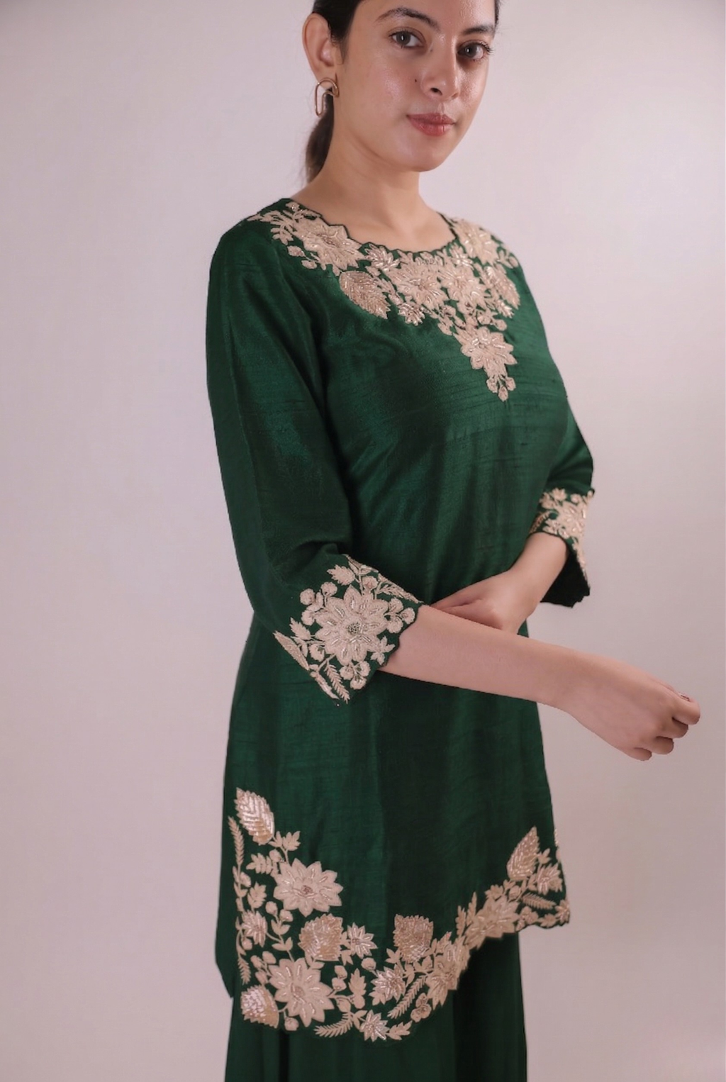 The Emerald Oasis Hand-Embroidered Set