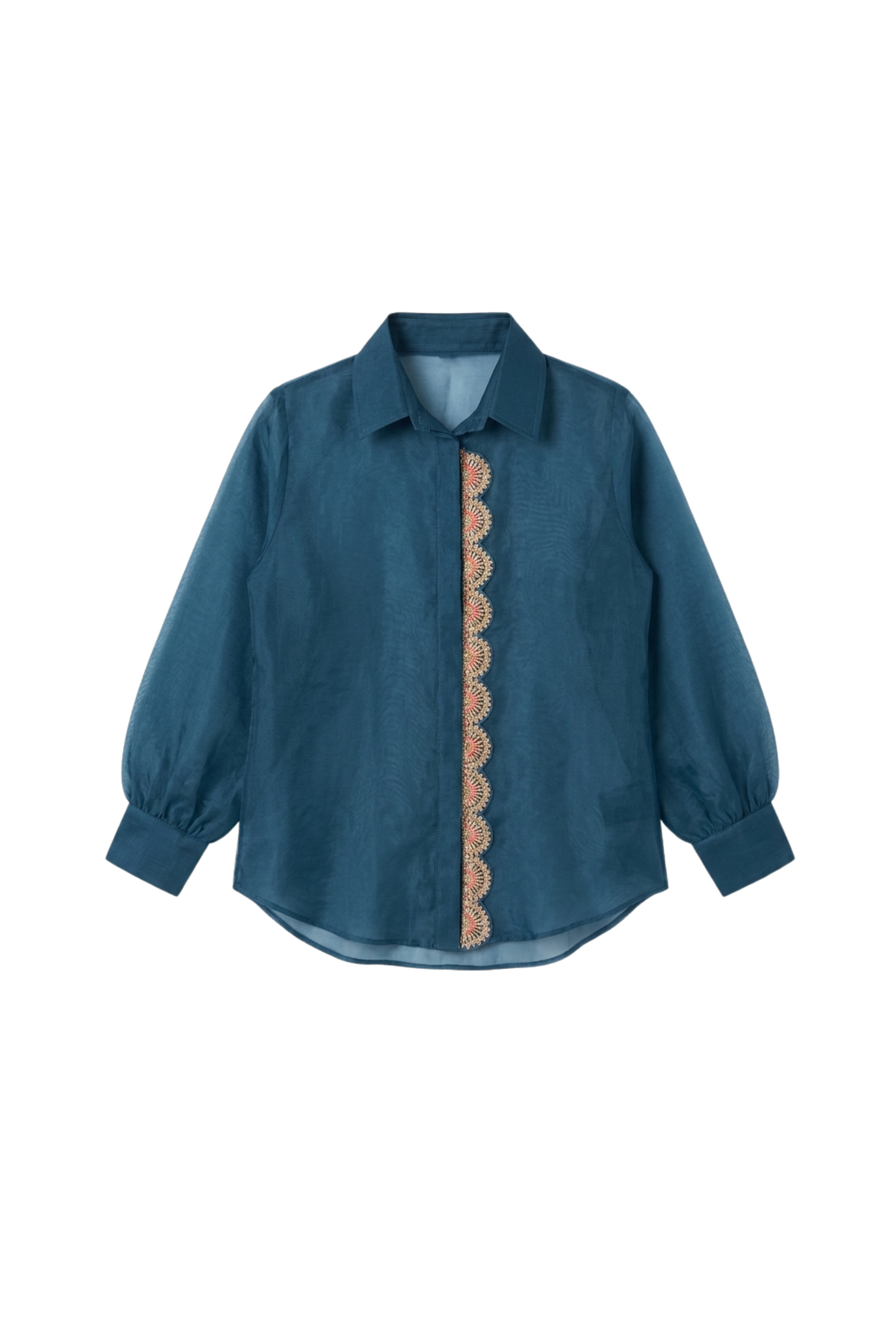 The Slate Marine Scallop Organza Shirt