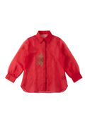 The Subtle Red Sunflower Pure Organza Shirt