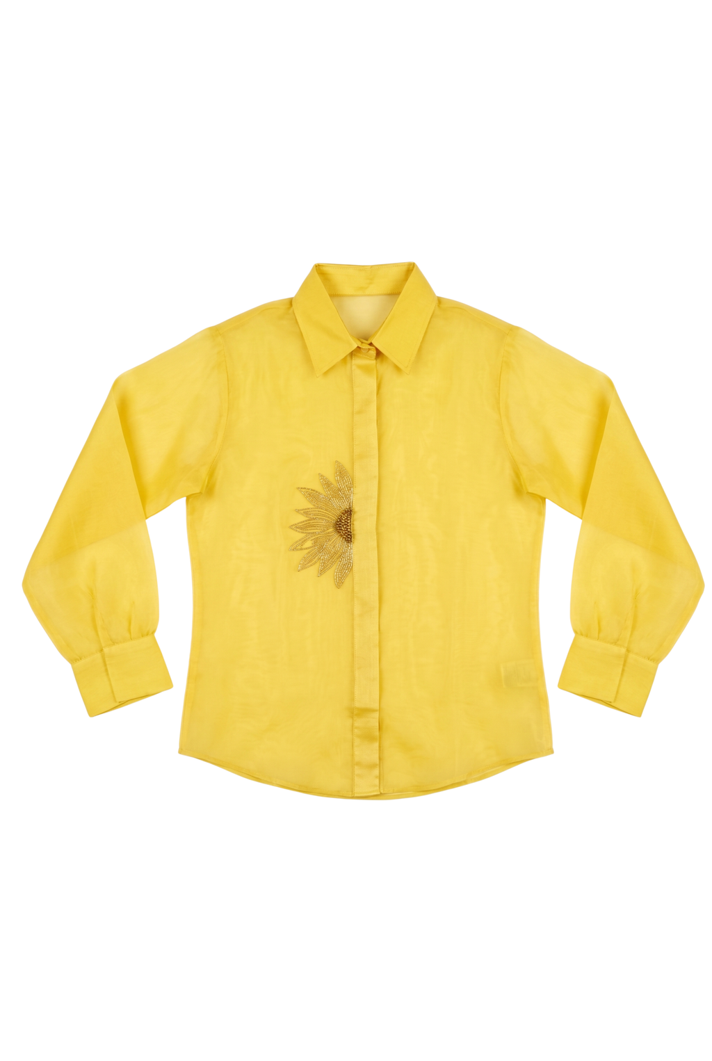 The Crimson Yellow Sunflower Organza Shirt