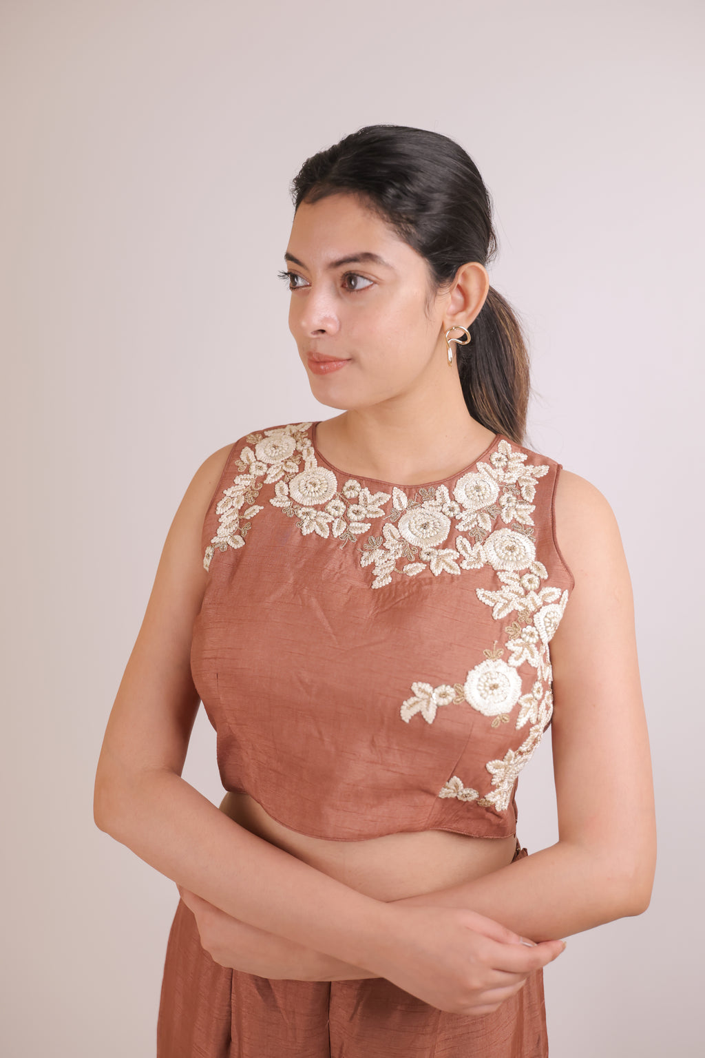 Sleeveless Crop-Top with Pallazo