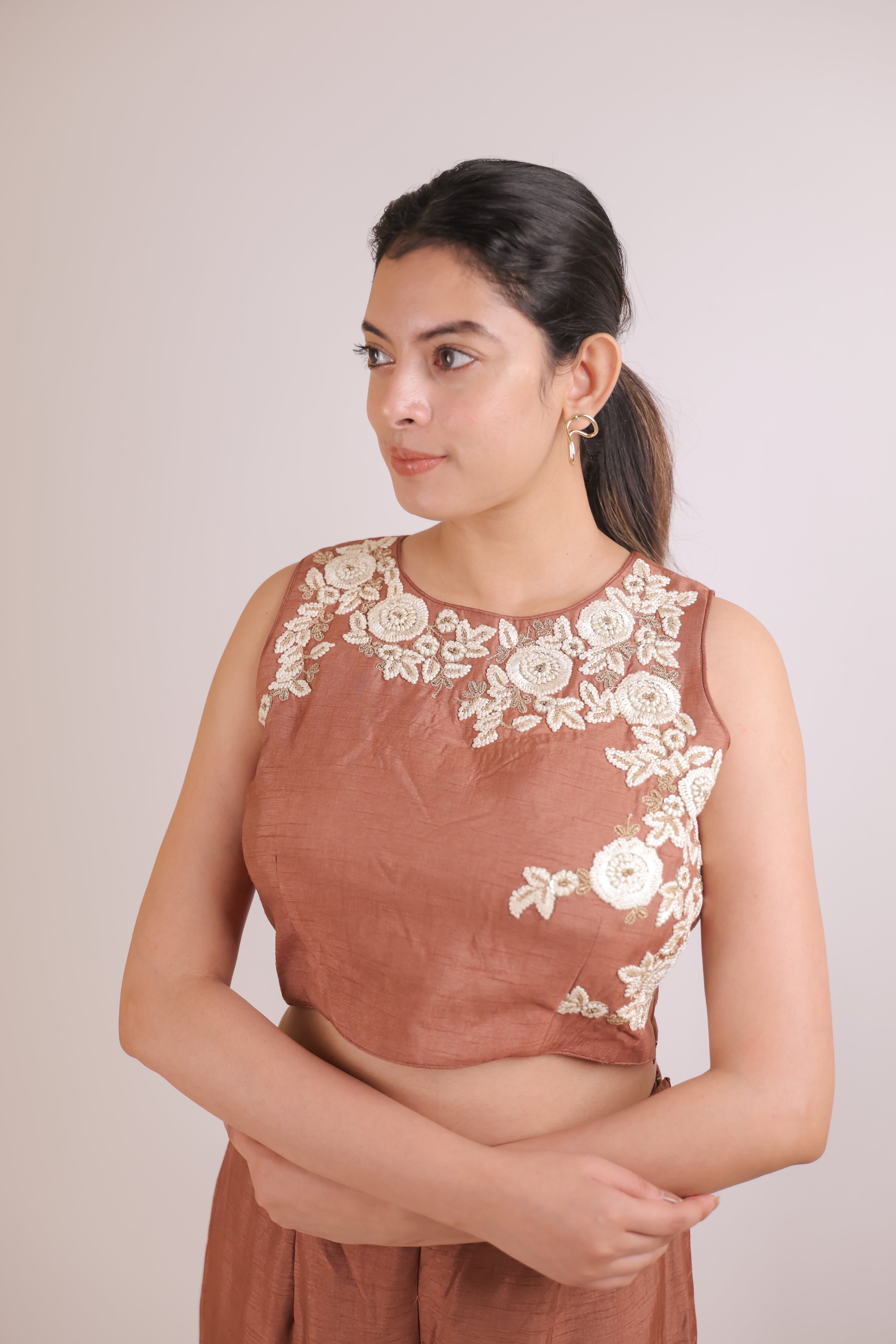 Sleeveless Crop-Top with Pallazo