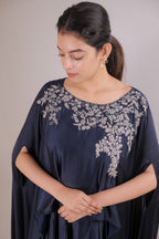 Timeless Sapphire Satin Dhoti Set