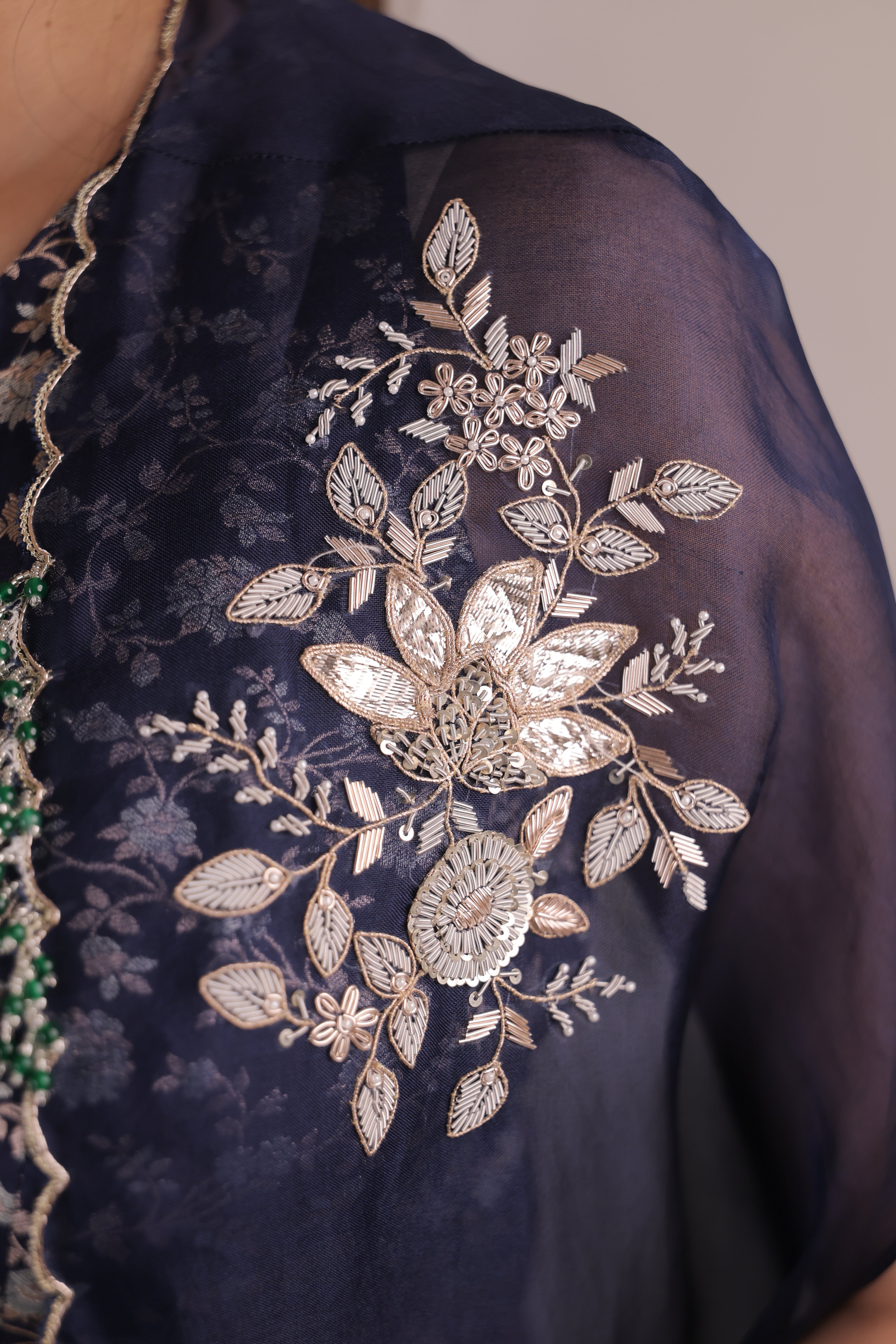 Jamavaar with Cape Dress