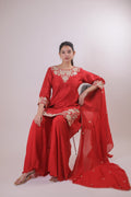The Scarlet Aura Raw Silk Set