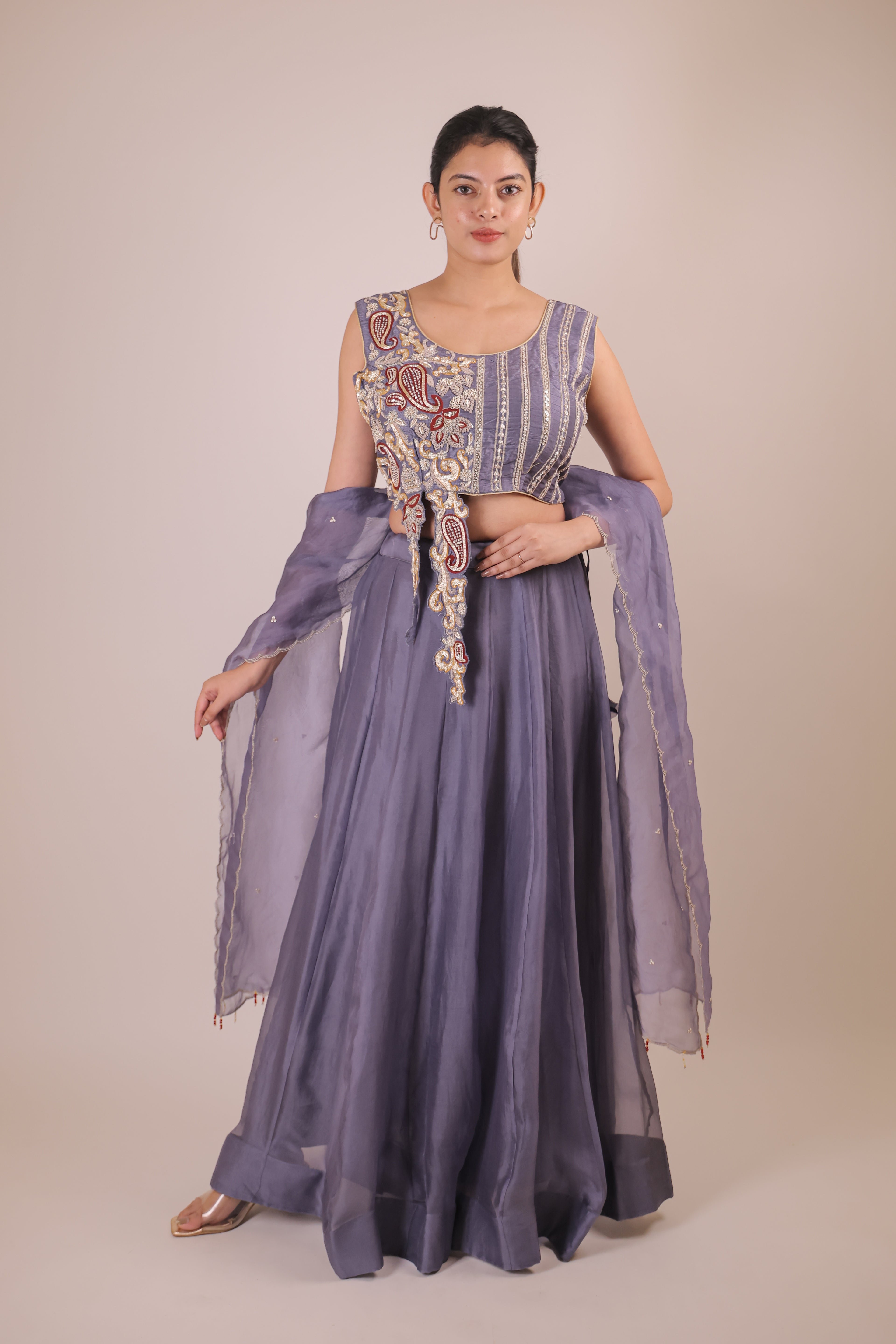 Cutwork Blouse with Kora skirt