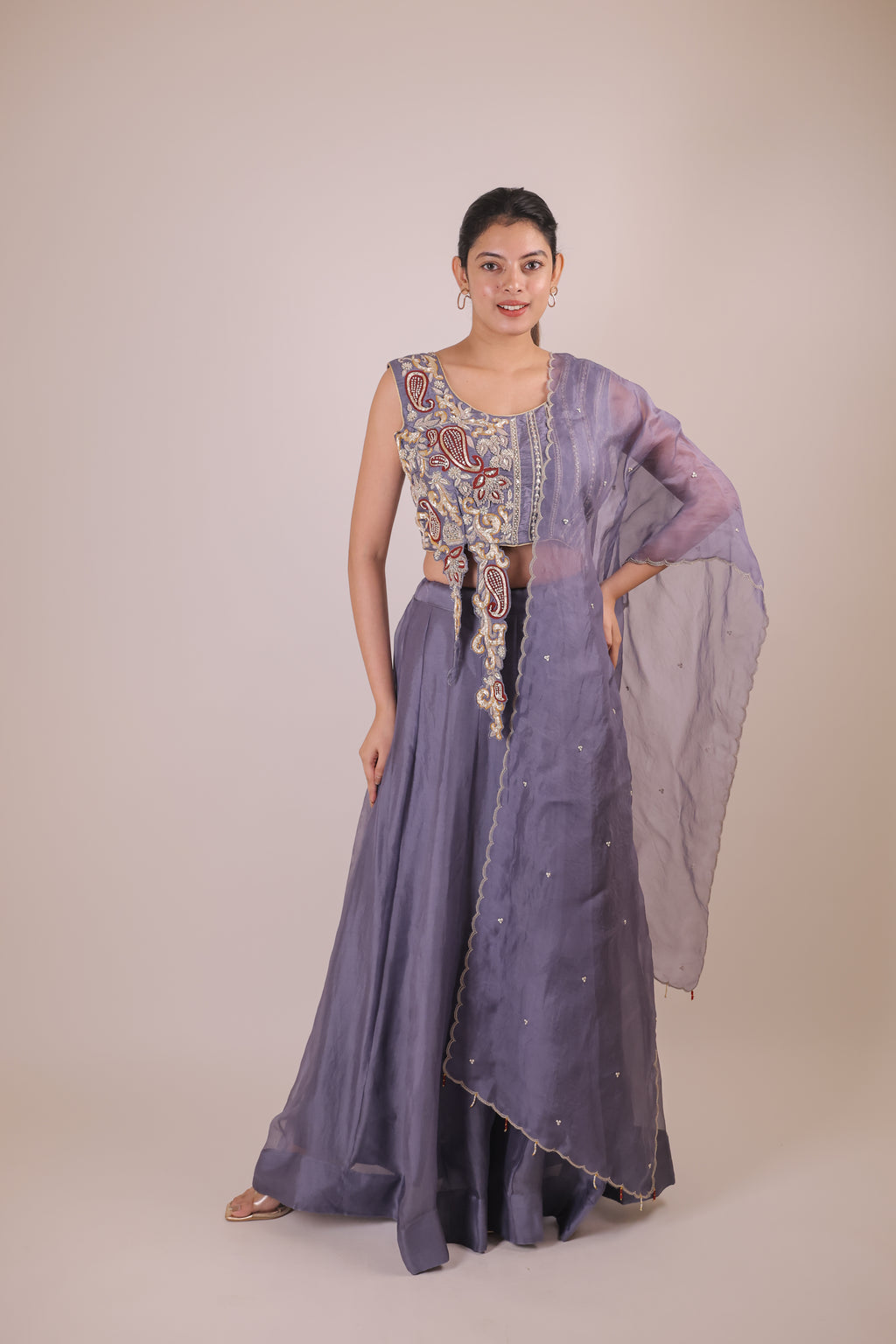 Cutwork Blouse with Kora skirt