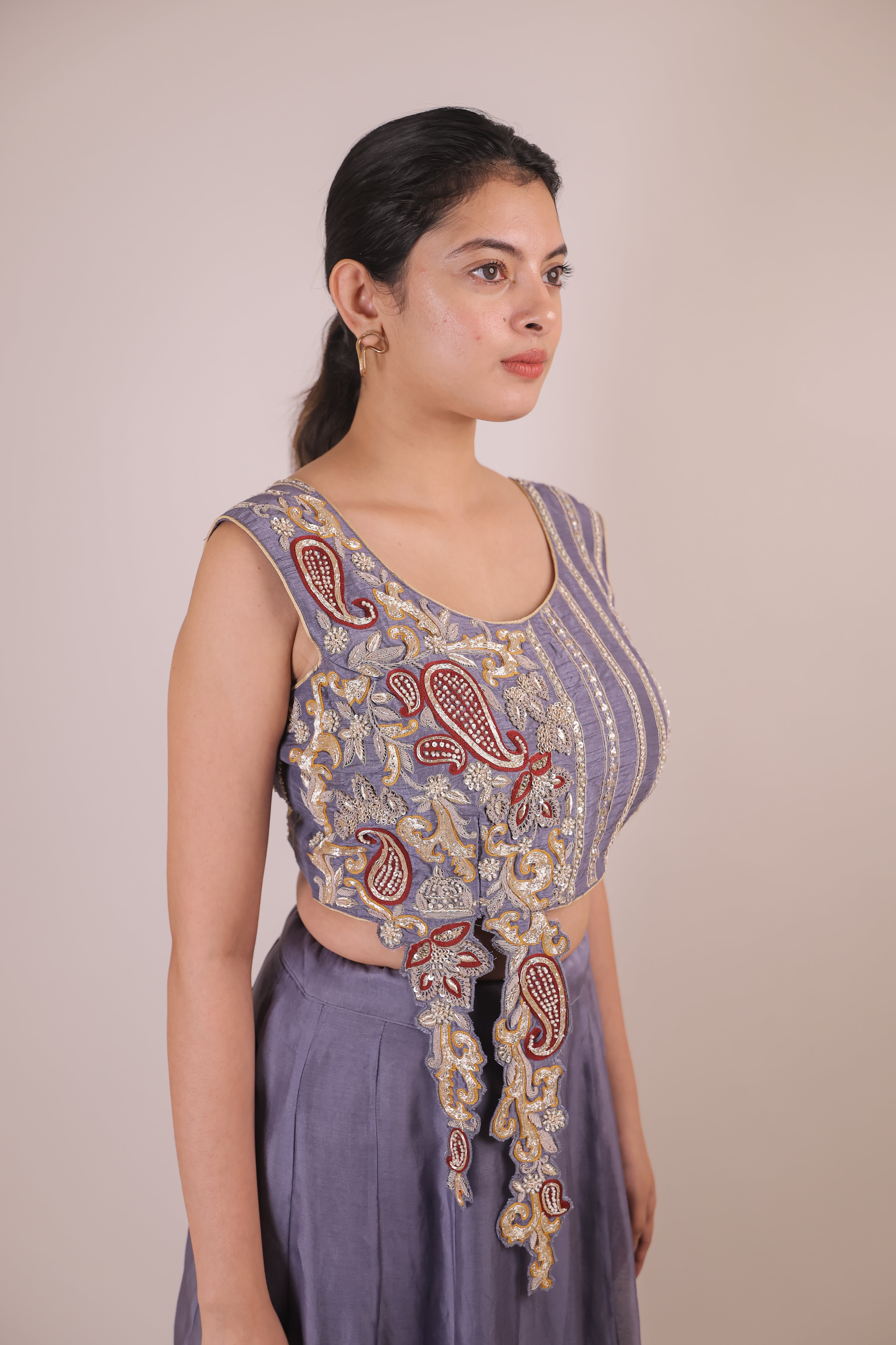 Cutwork Blouse with Kora skirt