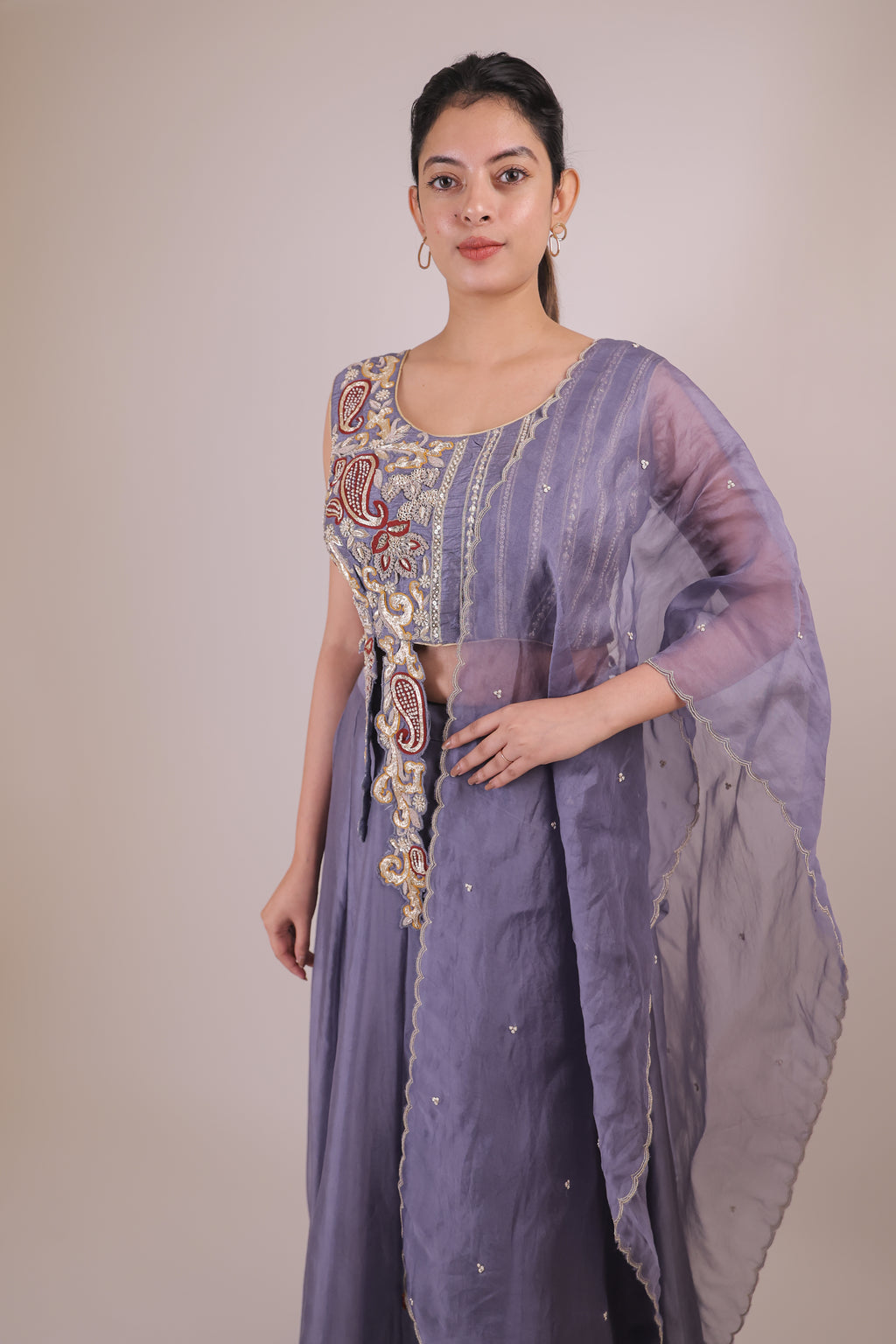 Cutwork Blouse with Kora skirt